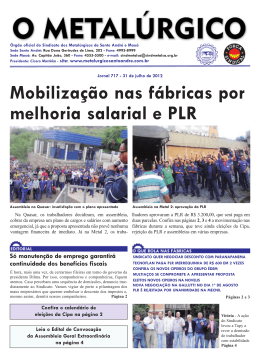 Edição 717 31/7/2012 - Sindicato dos Metalúrgicos de Santo André