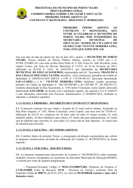 primeiro termo aditivo ao contrato n° 062/pgm/2014