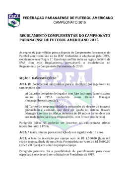 Regulamento Campeonato Paranaense 2015
