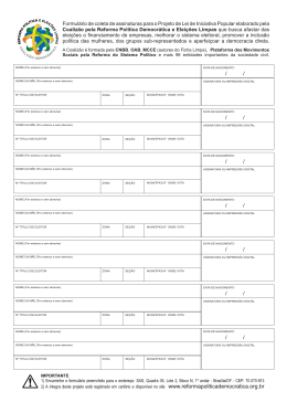 formulário para coleta de assinaturas