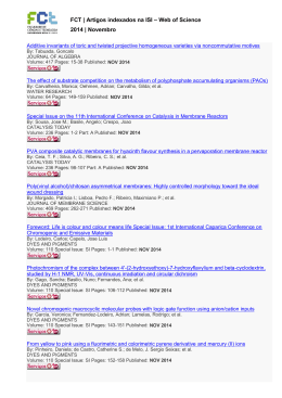 FCT | Artigos indexados na ISI – Web of Science 2014 | Novembro