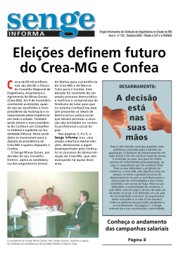 Eleições definem futuro do Crea-MG e Confea - Senge-MG