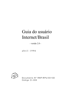 Guia do usuário Internet/Brasil - Rede Nacional de Ensino e Pesquisa