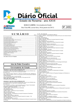 Diário Oficial Nº. 2455 - Imprensa Oficial do Estado de Roraima