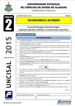 63 - NUTRICIONISTA - NUTRIÇÃO - Tipo 2