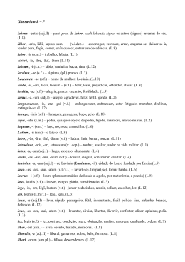 Glossarium L – P labens, -entis (adj.II) – part. pres