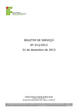 BOLETIM DE SERVIÇO Nº 012/2013 31 de