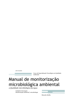 Manual de monitorização microbiológica ambiental