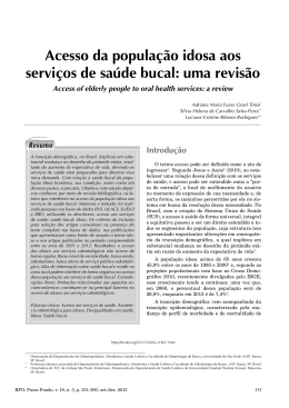 Acesso da população idosa aos serviços de saúde bucal: uma revisão