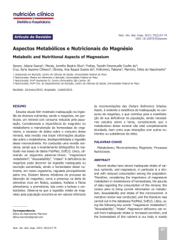 Aspectos Metabólicos e Nutricionais do Magnésio