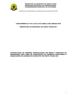 1 concorrência nº 001/2012/cpl-geral/cml/semad/pvh prefeitura do
