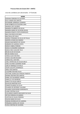 Processo Bolsa de Estudo 2014 - UNIFEG Lista dos candidatos pré