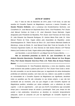 Acta n.º 23/2012 | Plenário - ao Conselho Superior da Magistratura