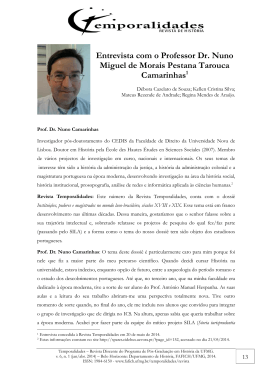 Entrevista com o Professor Dr. Nuno Miguel de Morais