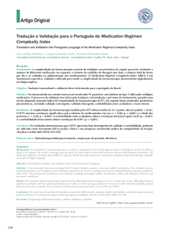 Tradução e Validação para o Português do Medication Regimen