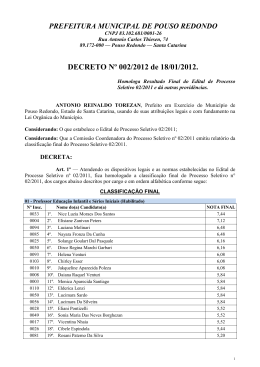 DECRETO 002-2011 - Homologa Processo Seletivo 02-2011