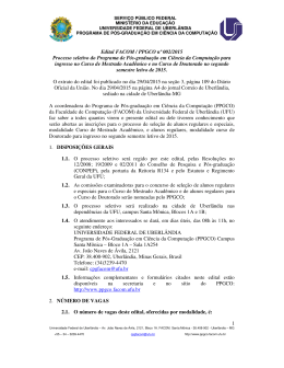 1 Edital FACOM / PPGCO nº 002/2015 Processo seletivo do