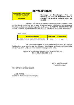 Edital n° 002/15 - Prefeitura Municipal de Roca Sales