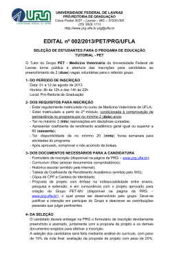 EDITAL nº 002/2013/PET/PRG/UFLA