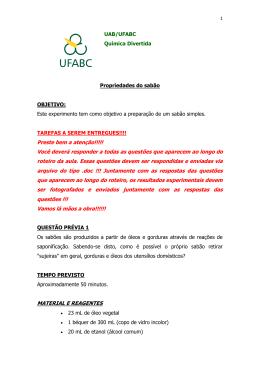UAB/UFABC Química Divertida Propriedades do sabão