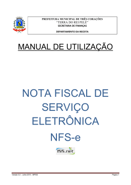Manual Nota Fiscal de Serviço Eletrônica