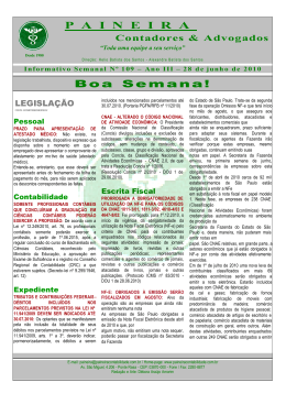 Informativo 109 - PAINEIRA Contadores & Advogados