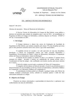 STI – SERVIÇO TÉCNICO DE INFORMÁTICA Edital NO 001/2015