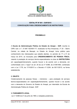 EDITAL PF Nº 001 – EAP/2015 CONVOCAÇÃO PARA