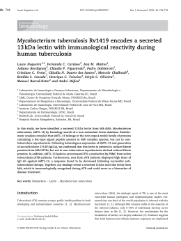 Mycobacterium tuberculosis Rv1419 encodes a secreted 13[thinsp