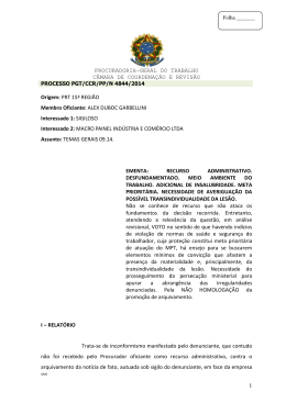 Processo PGT/CCR/nº 4844/2014 - Ministério Público do Trabalho