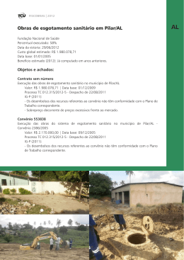 Obras de esgotamento sanitário em Pilar/AL