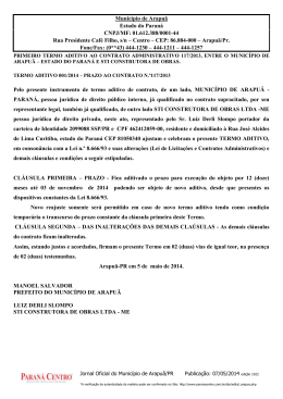 Município de Arapuã Estado do Paraná CNPJ/MF: 01.612.388/0001