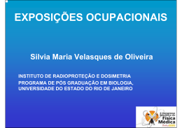exposição ocupacional – Silvia M. V. Oliveira
