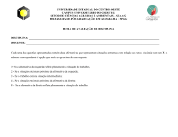 Ficha de Avaliação de disciplina - Universidade Estadual do Centro
