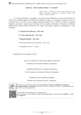 EDITAL - DPU/CEDPGF DPGU - Nº 05/2015 A Comissão Eleitoral e