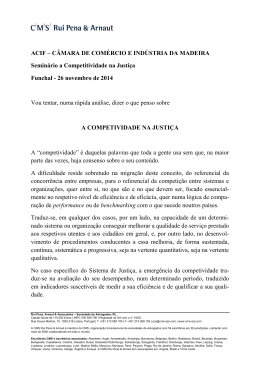 A Competitividade na Justiça - Funchal, 26 de Novembro de 2014