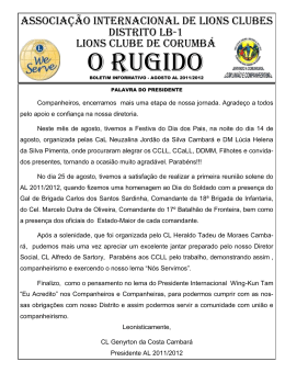 O RUGIDO - LIONS CLUBE DE CORUMBÁ