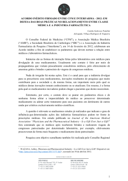 Acordo Inédito firmado entre CFM e INTERFARMA