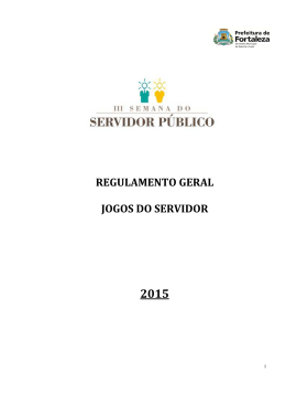Regulamento - Jogos do Servidor Municipal 2015