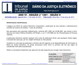 TJ-GO DIÁRIO DA JUSTIÇA ELETRÔNICO - EDIÇÃO 1261