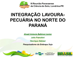 integração lavoura- pecuária no norte do paraná - NEPAR
