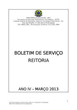 03. Ano IV - Março 2013 - Portarias & Boletins de Serviço
