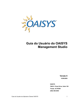 Guia do Usuário do OAISYS Management Studio
