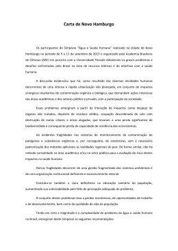 Carta de Novo Hamburgo - Academia Brasileira de Ciências