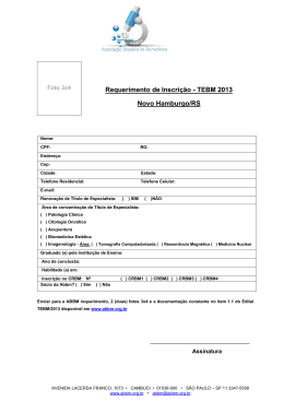 Requerimento de Inscrição - TEBM 2013 Novo Hamburgo/RS