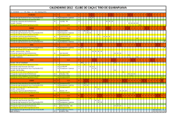 Calendário CCTG 2012 - Clube de Caça e Tiro de Guarapuava