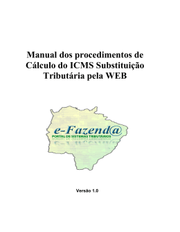 Manual dos procedimentos de Cálculo do ICMS Substituição