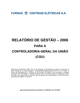 RELATÓRIO DE GESTÃO – 2006