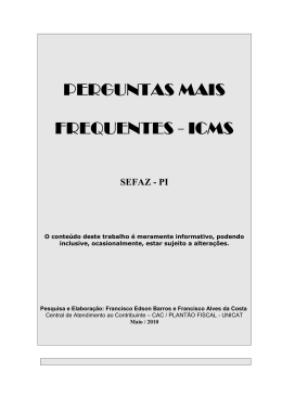 PERGUNTAS - ICMS