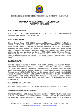 movimento secretaria – solicitações plenária 18/12/2012